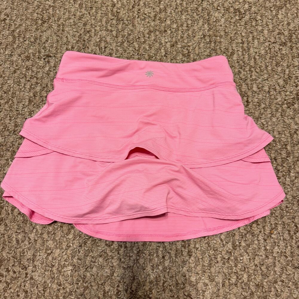 Athleta Girl | Pink Tiered Preppy Summer Activewear Mini Ruffled Skort Sz S - Picture 3 of 9